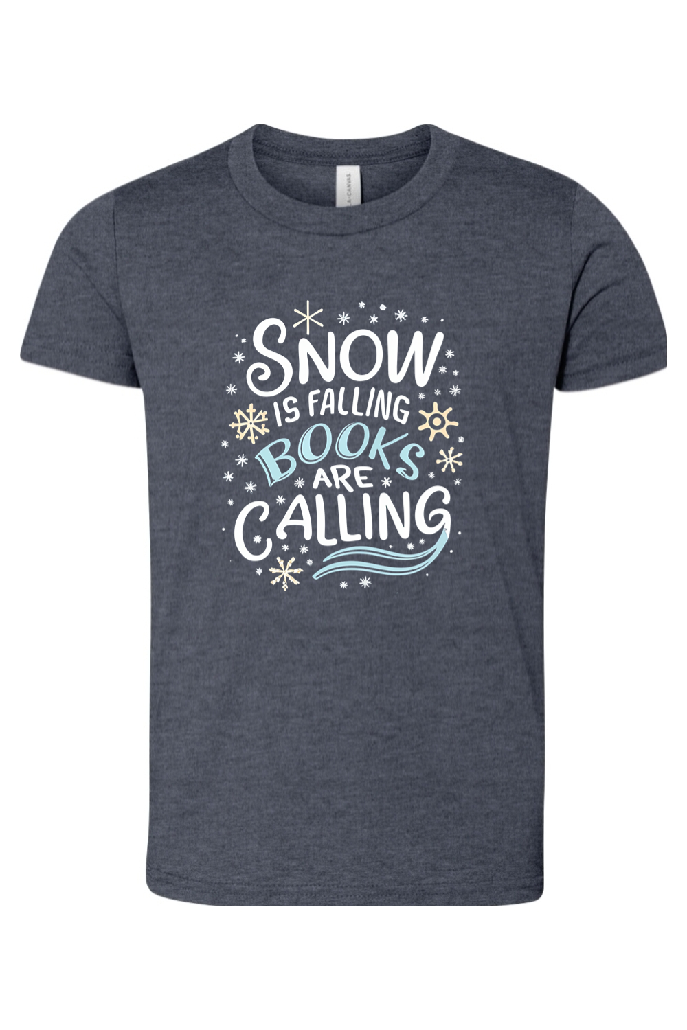 snow is falling flakes youth tee