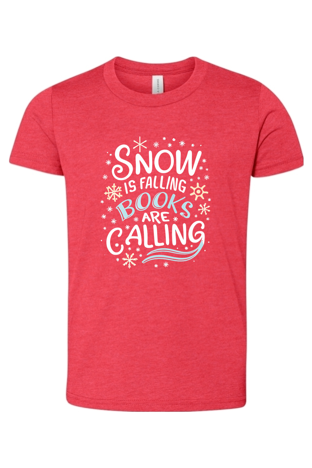 snow is falling flakes youth tee