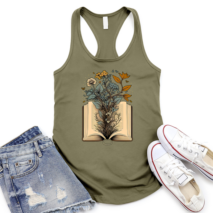 growing book women's racerback tank top