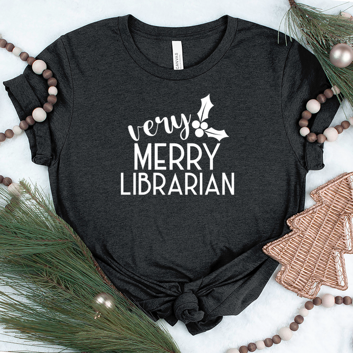 very merry librarian unisex tee