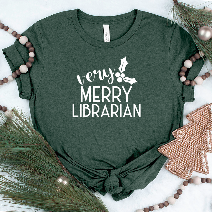 very merry librarian unisex tee