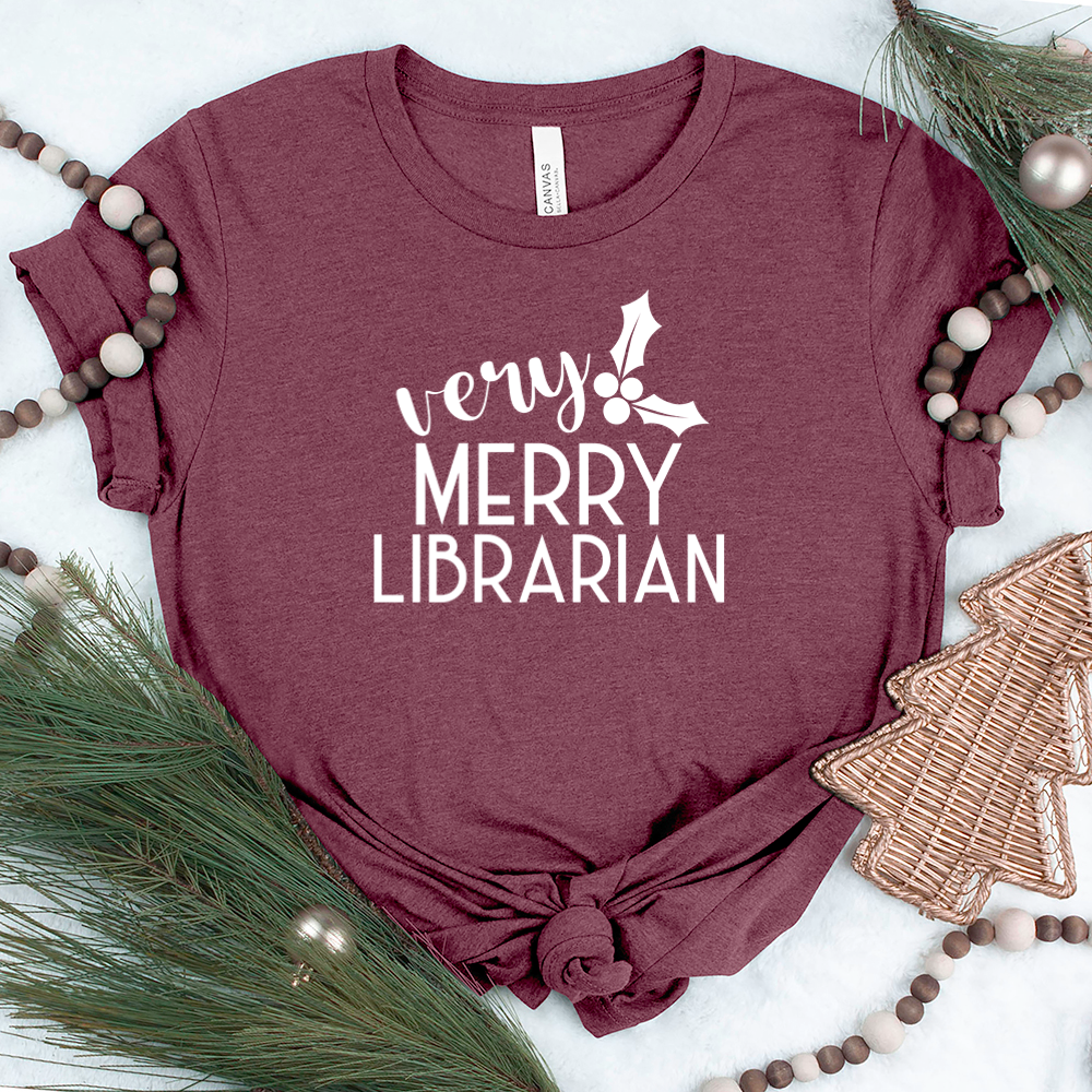 very merry librarian unisex tee