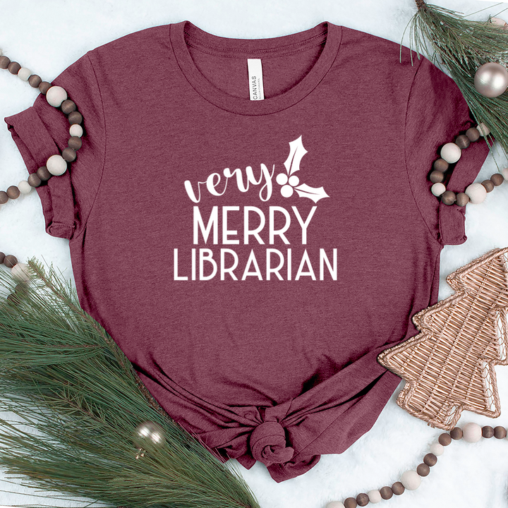 very merry librarian unisex tee