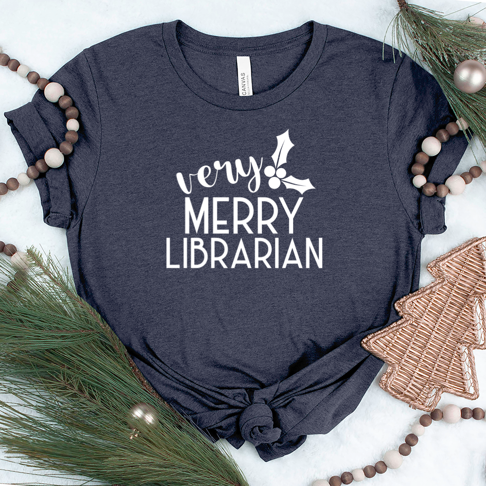 very merry librarian unisex tee