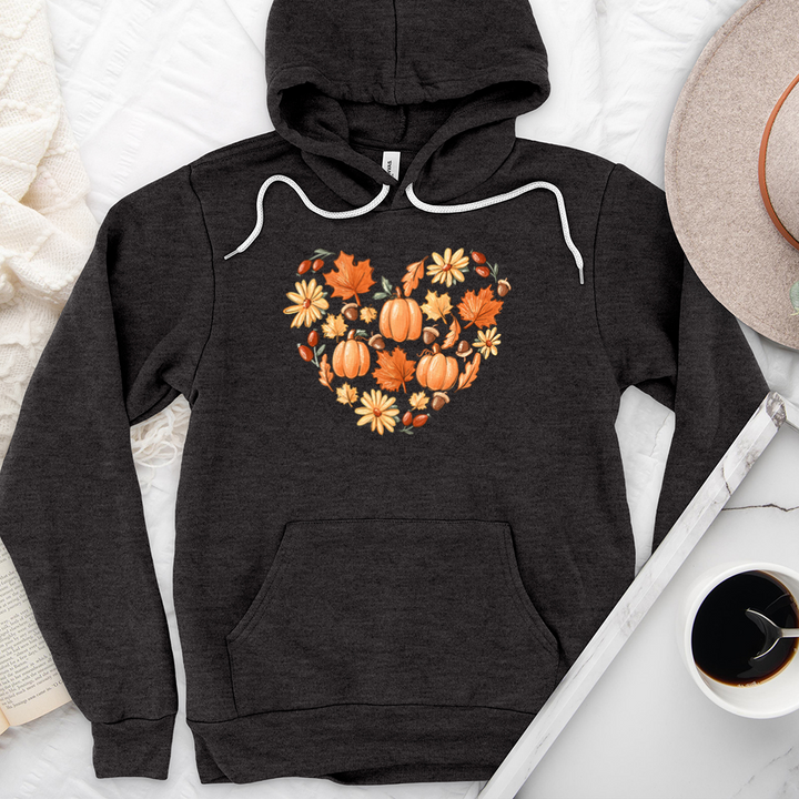 autumnal heart premium hoodie sweatshirt