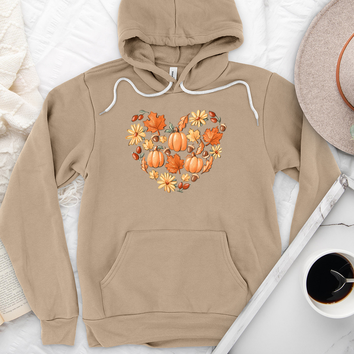 autumnal heart premium hoodie sweatshirt