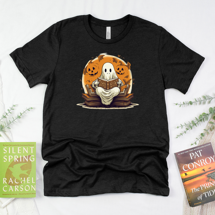 ghostly book nook unisex tee