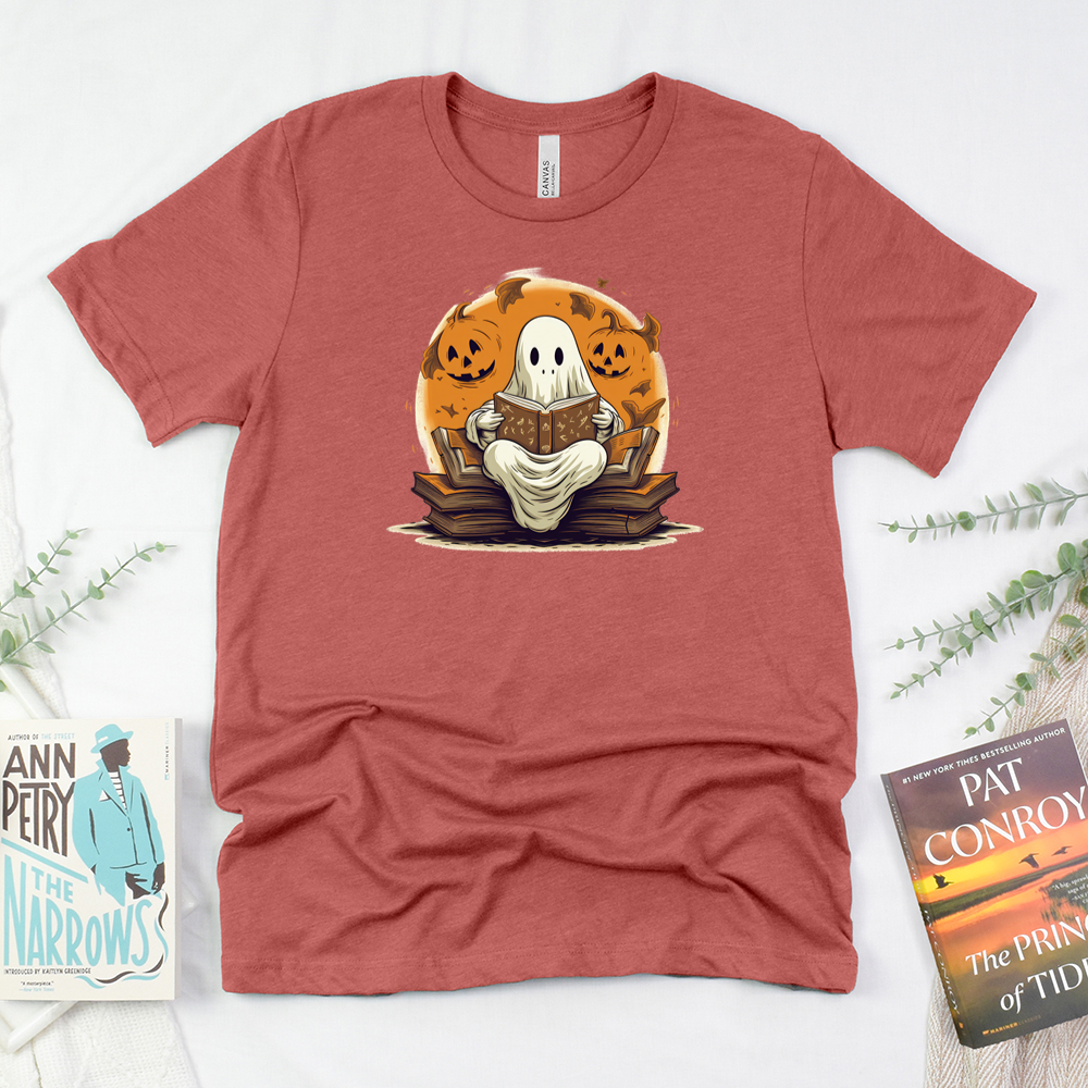 ghostly book nook unisex tee