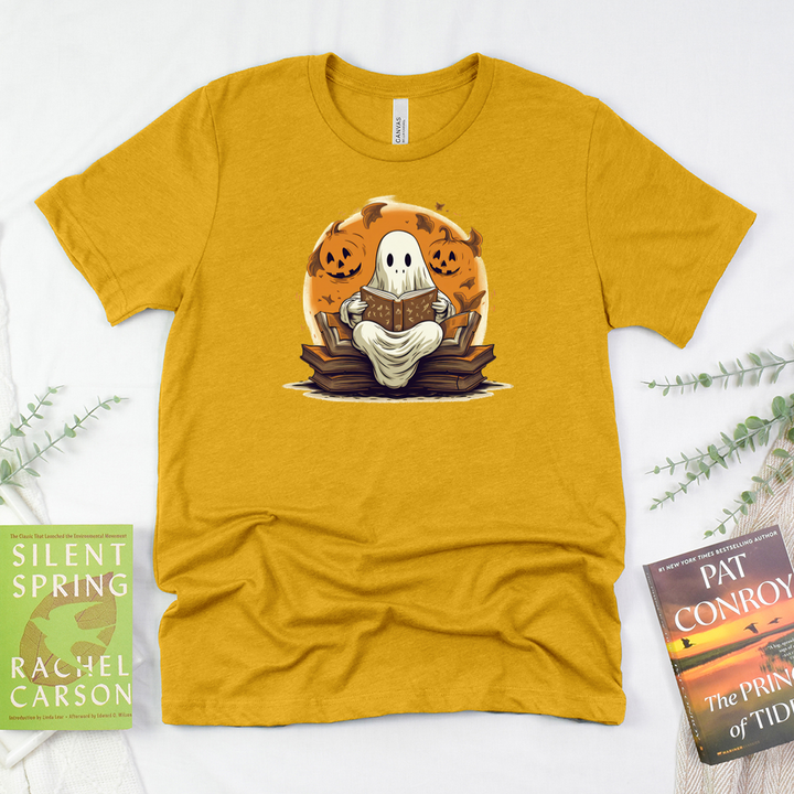 ghostly book nook unisex tee