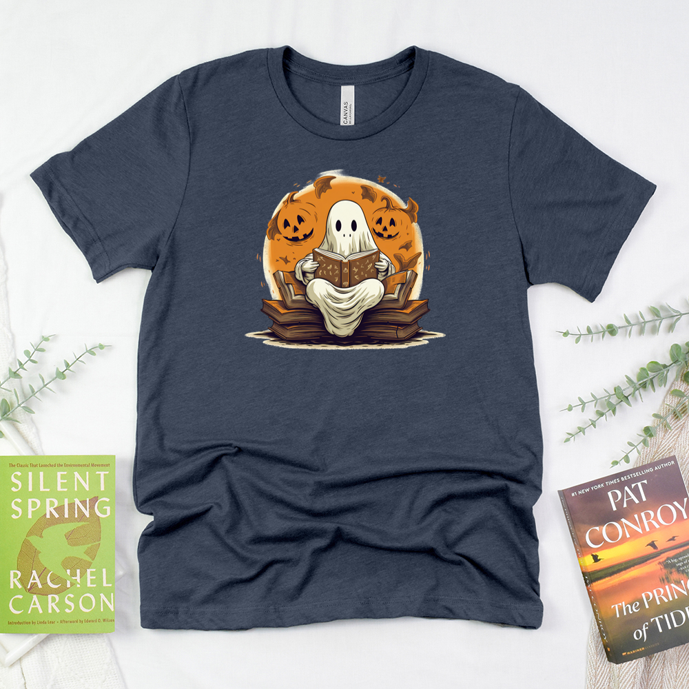 ghostly book nook unisex tee