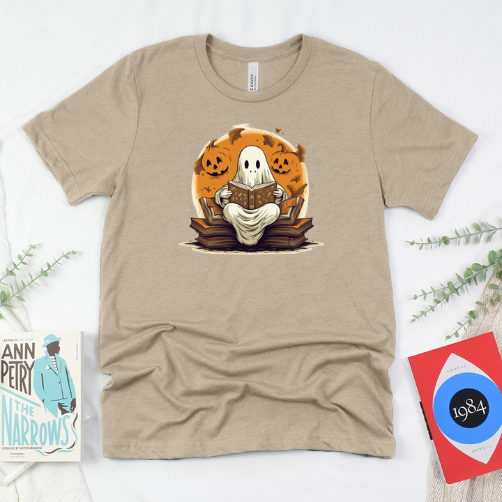 ghostly book nook unisex tee