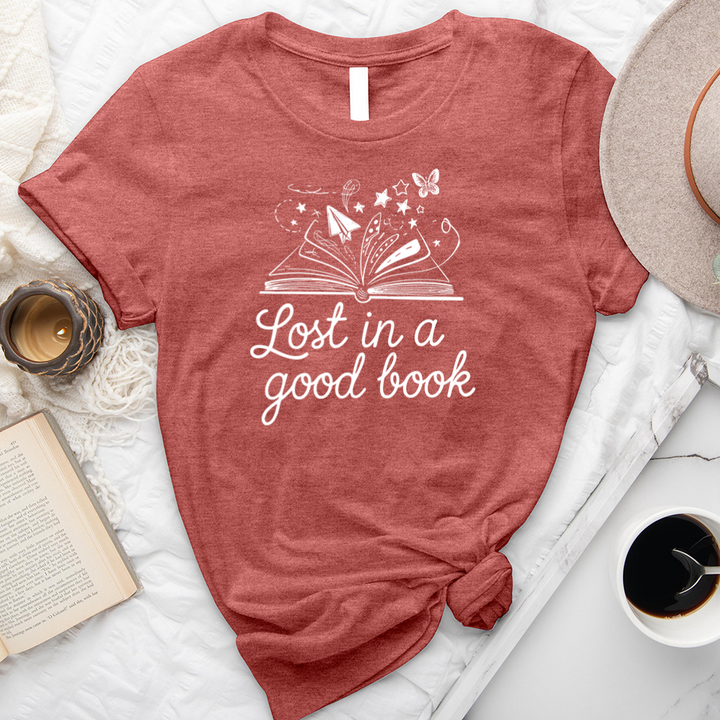 lost in a good book unisex tee