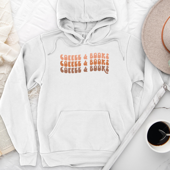 colorful coffee and books premium hoodie sweatshirt