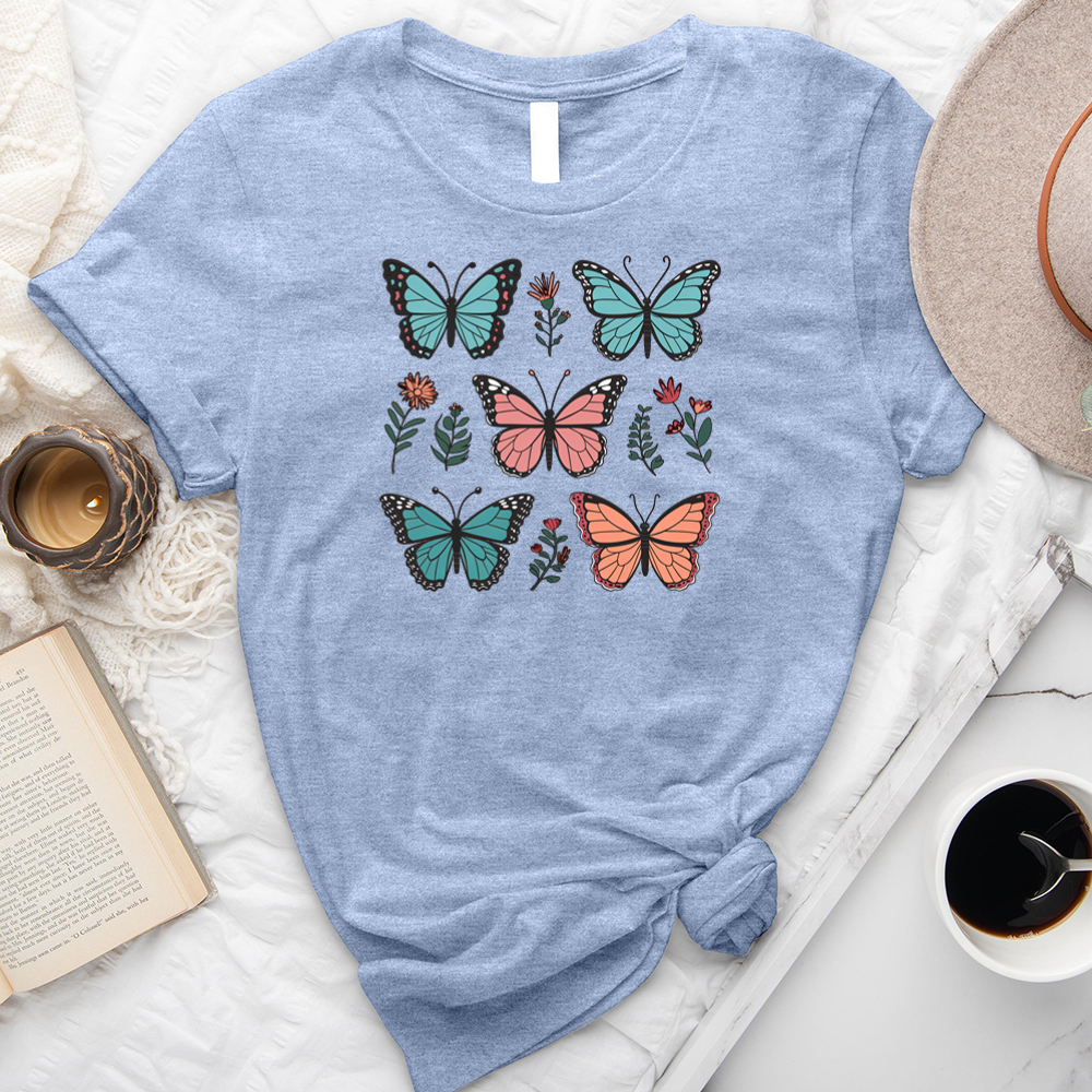 colorful butterflies unisex tee