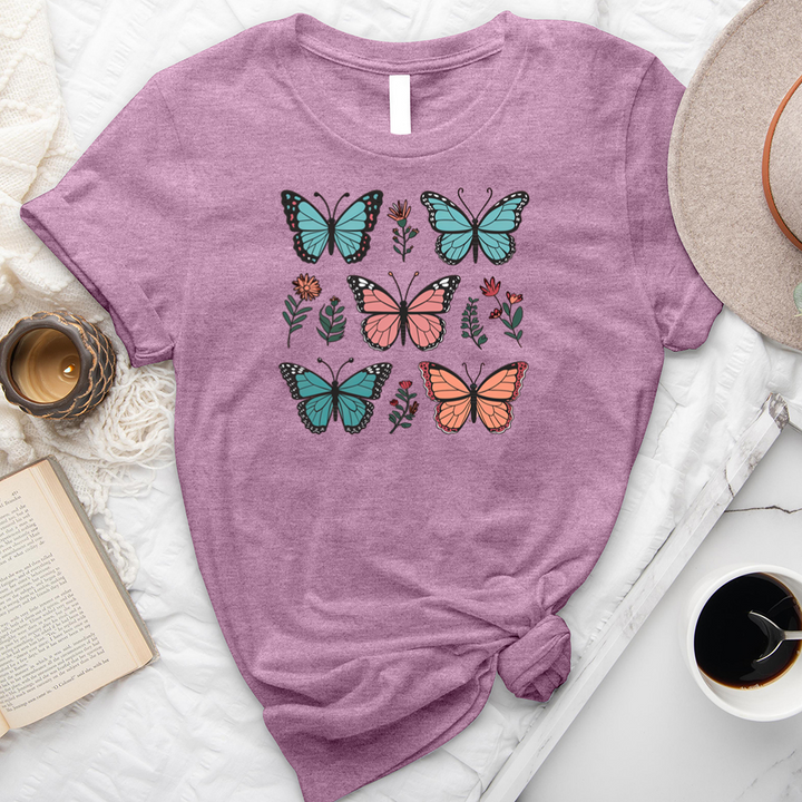 colorful butterflies unisex tee