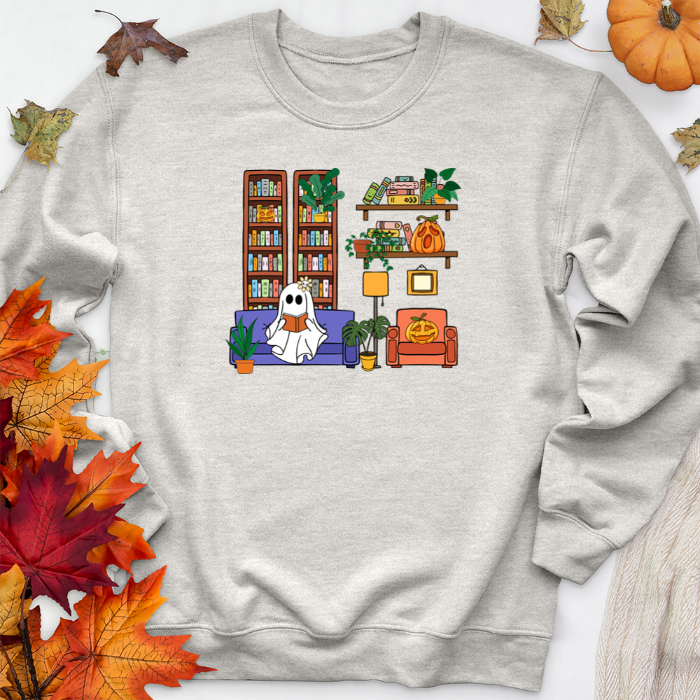 ghost reading nook premium crewneck sweatshirt