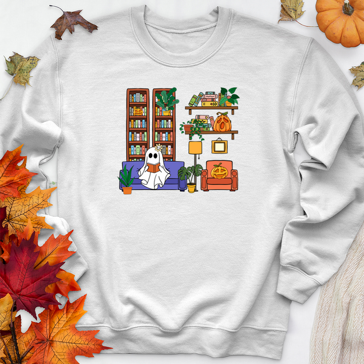 ghost reading nook premium crewneck sweatshirt