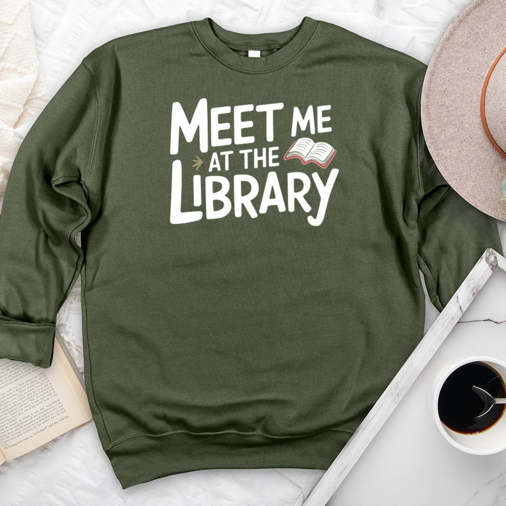 meet me at the library premium crewneck sweatshirt