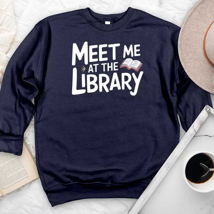 meet me at the library premium crewneck sweatshirt