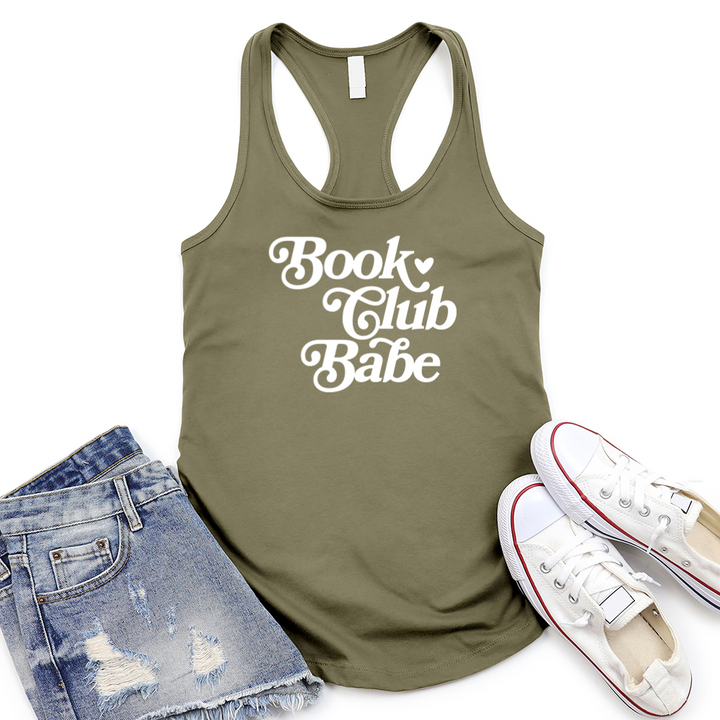 book club babe women's racerback tank top