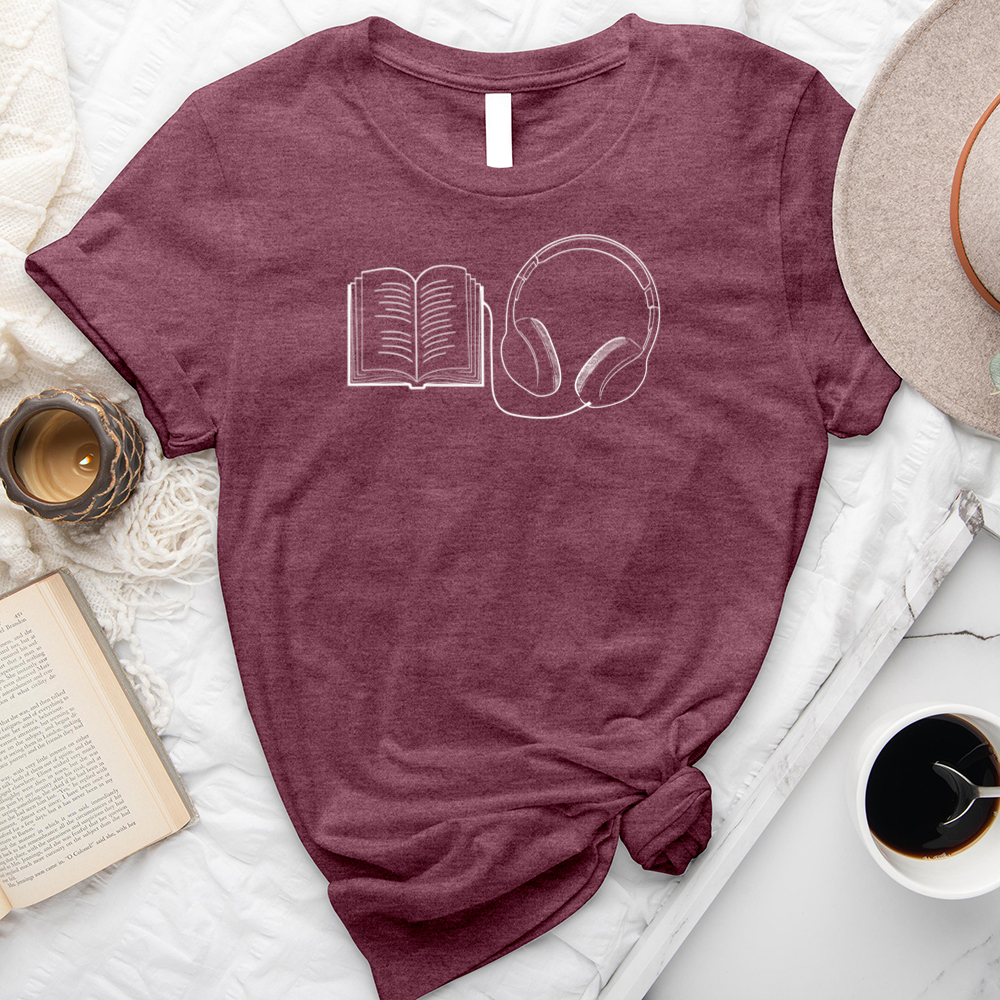 book listening unisex tee