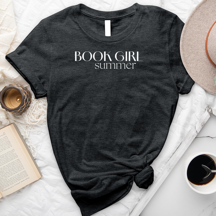 book girl summer text unisex tee