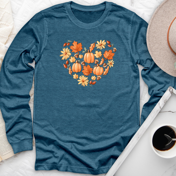 autumnal heart long sleeve unisex tee