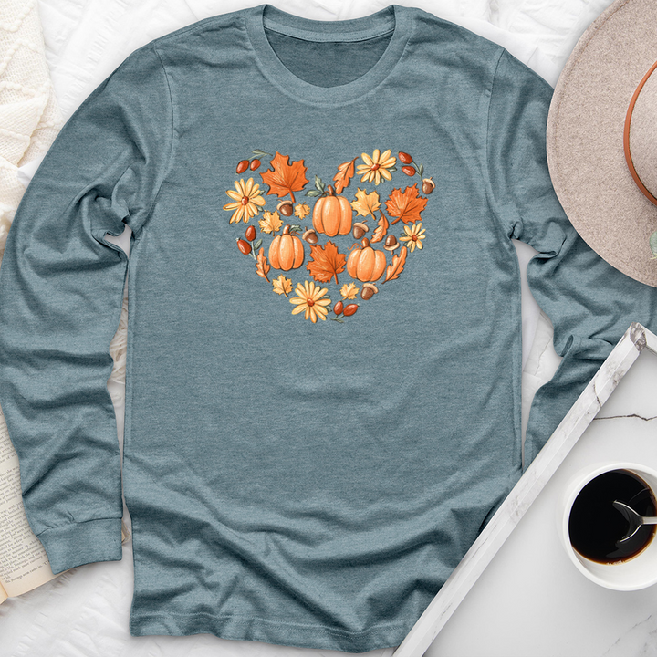 autumnal heart long sleeve unisex tee