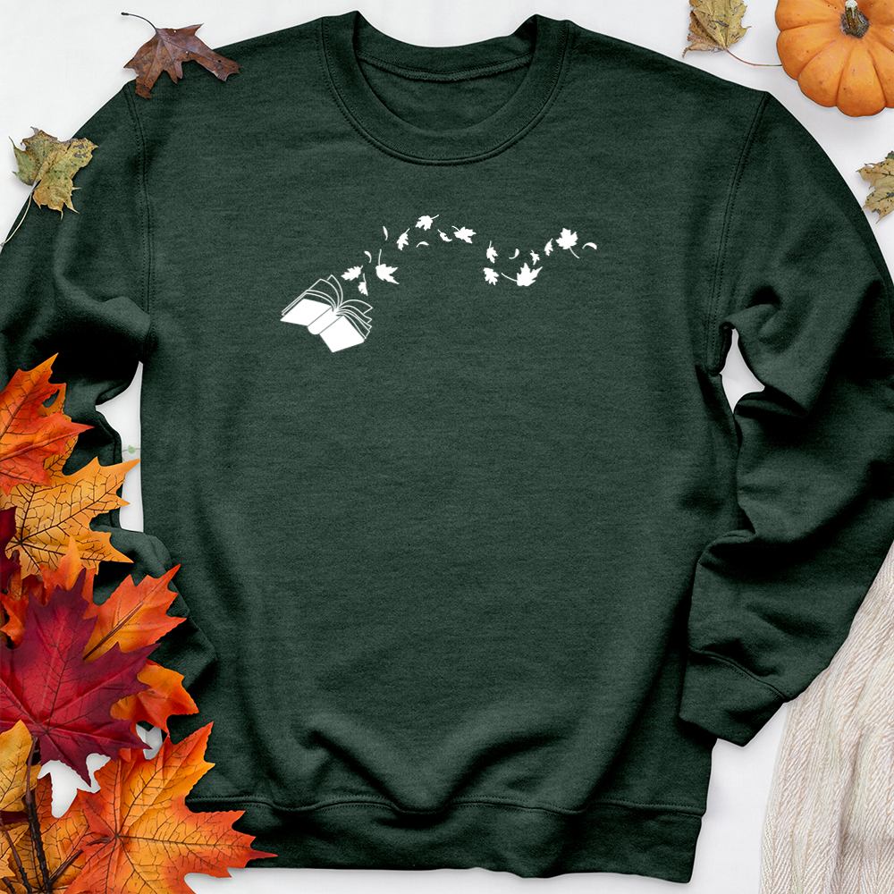 book leaves premium crewneck sweatshirt