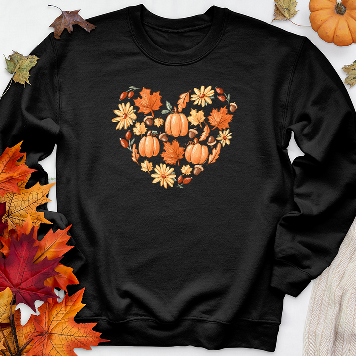 autumnal heart premium crewneck sweatshirt