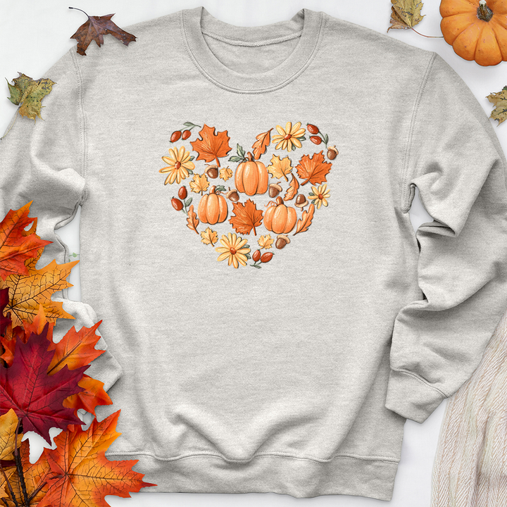 autumnal heart premium crewneck sweatshirt