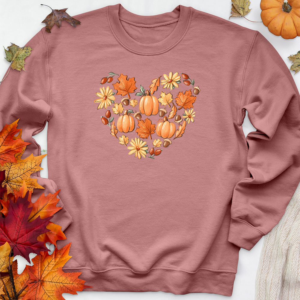 autumnal heart premium crewneck sweatshirt