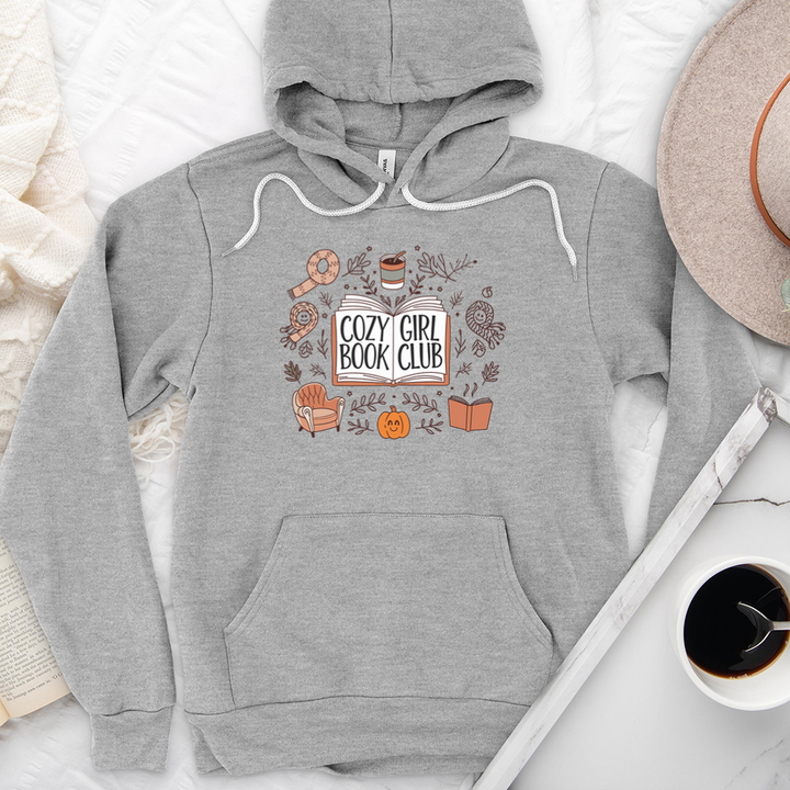 cozy girl book club premium hoodie sweatshirt