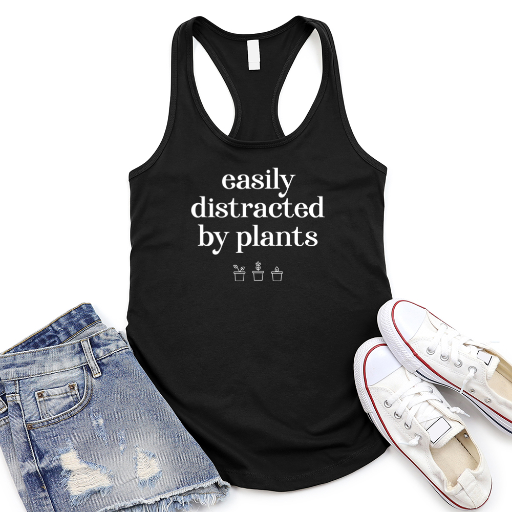 easily distracted women's racerback tank top