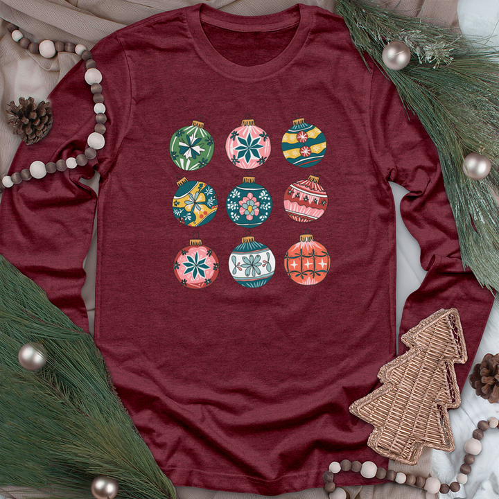 christmas ornaments unisex long sleeve tee