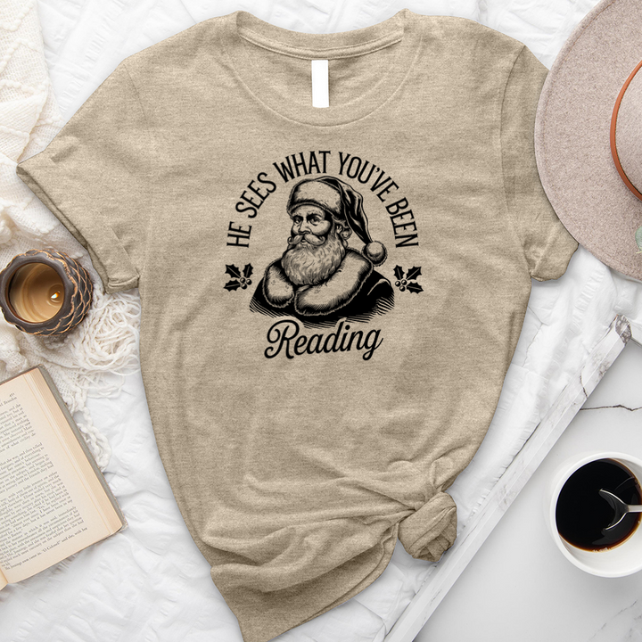 he sees what you've been reading unisex tee