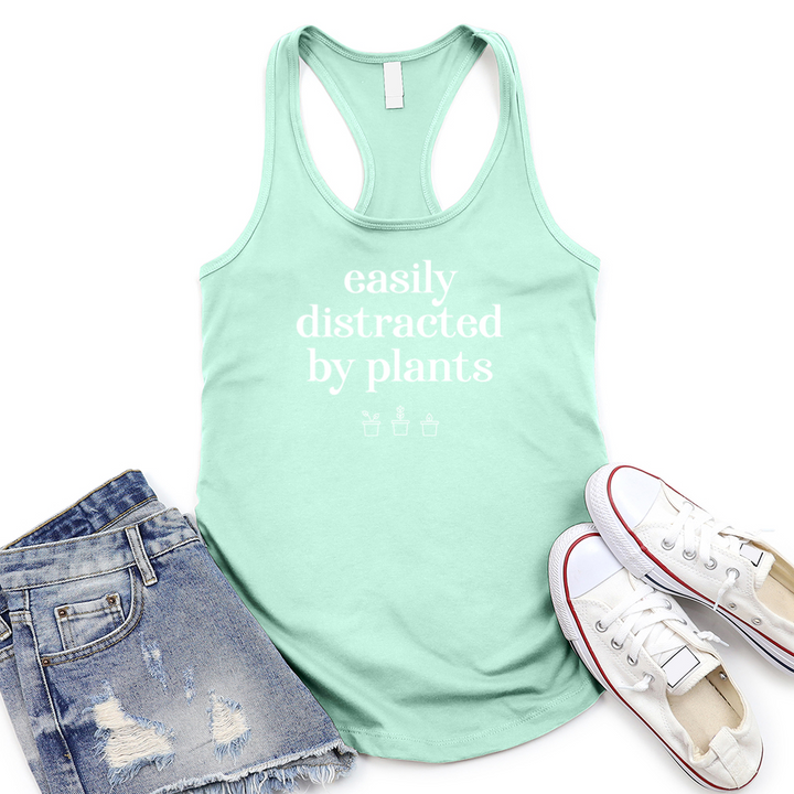 easily distracted women's racerback tank top