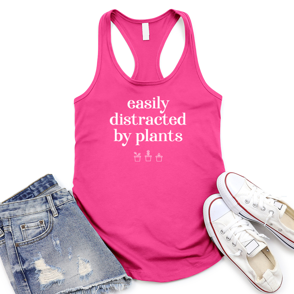 easily distracted women's racerback tank top