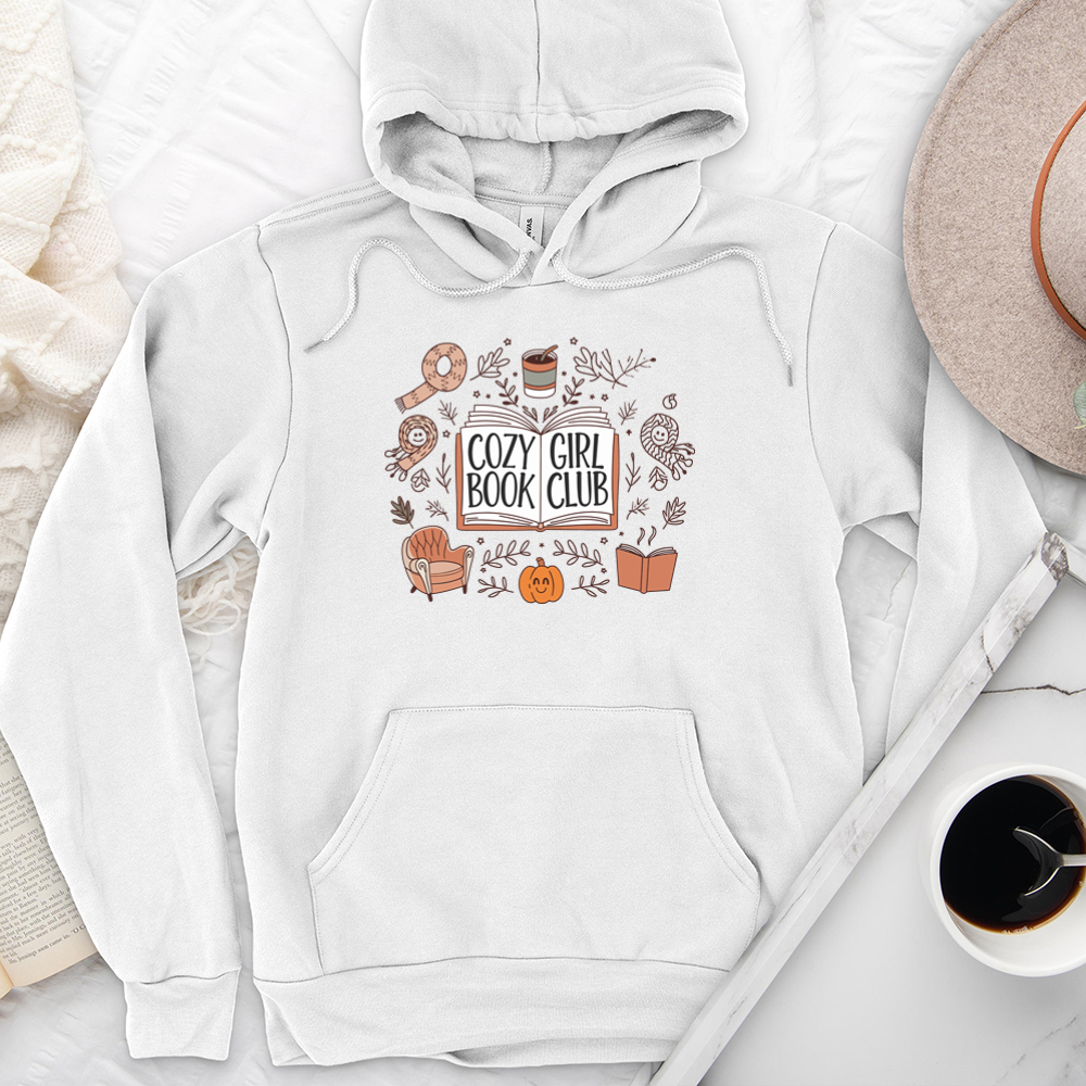 cozy girl book club premium hoodie sweatshirt