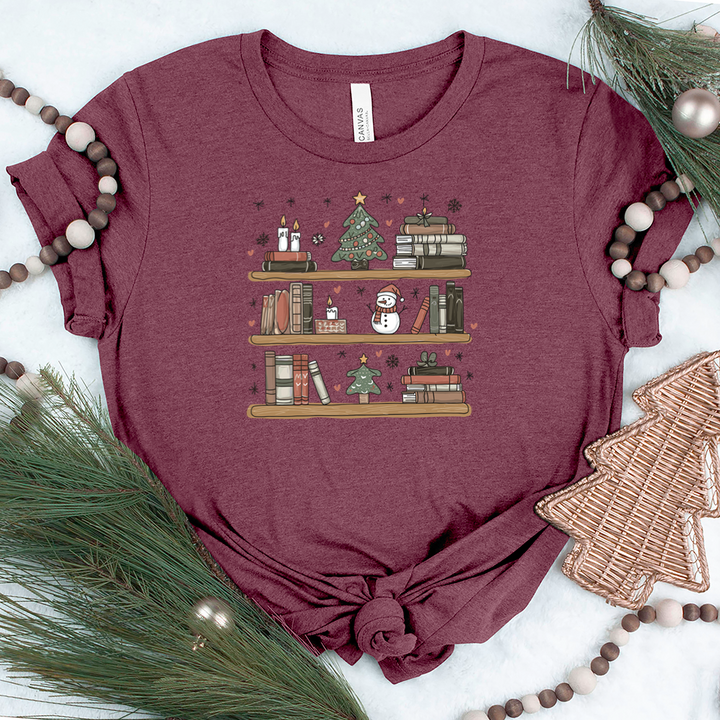 christmas bookshelf unisex tee