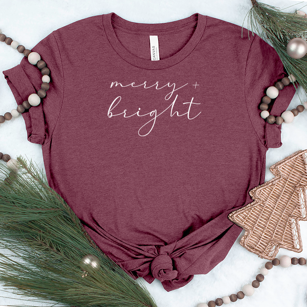 simple merry and bright unisex tee