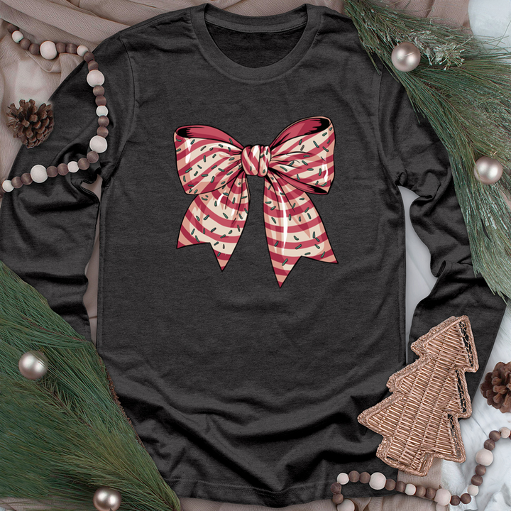 christmas bow unisex long sleeve tee