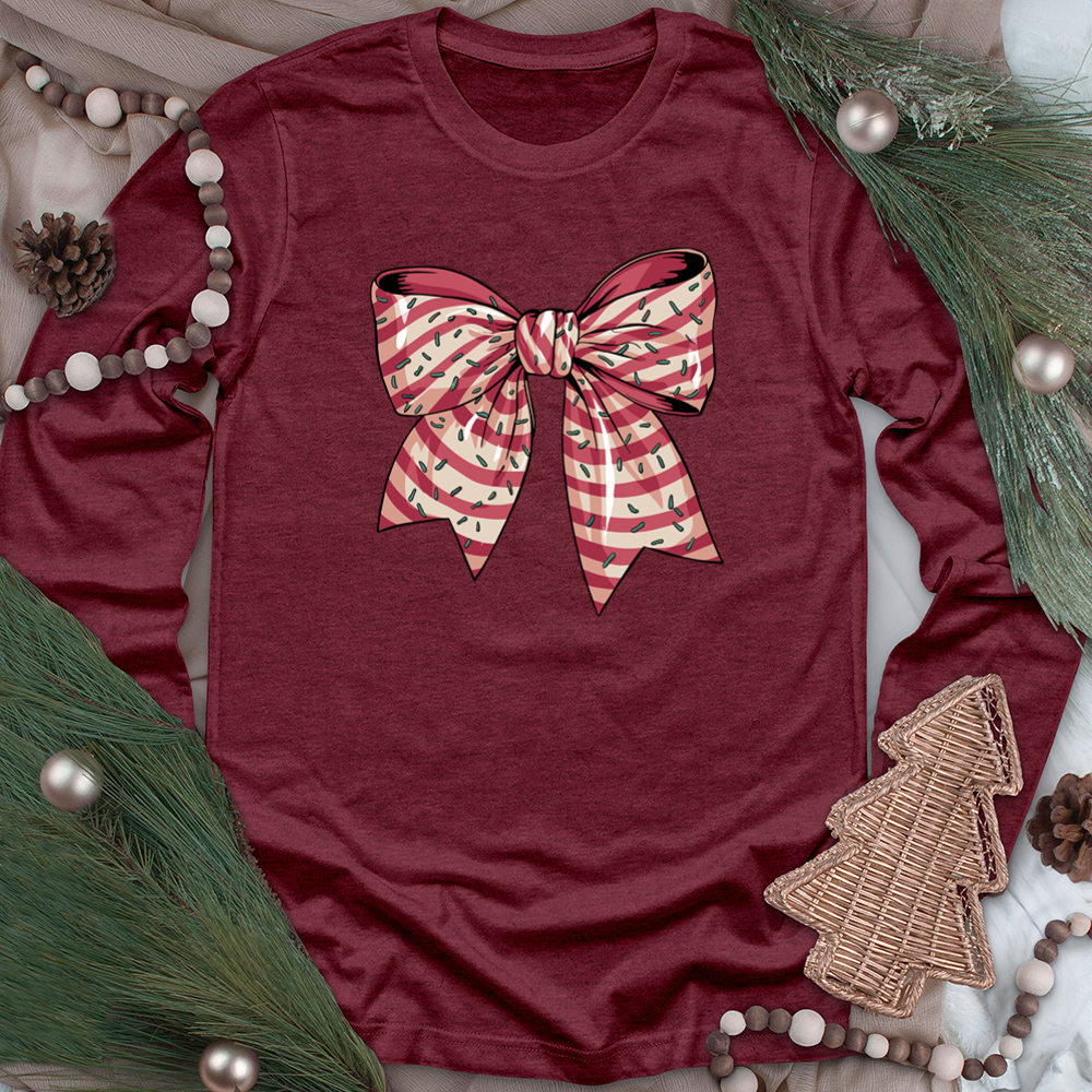 christmas bow unisex long sleeve tee