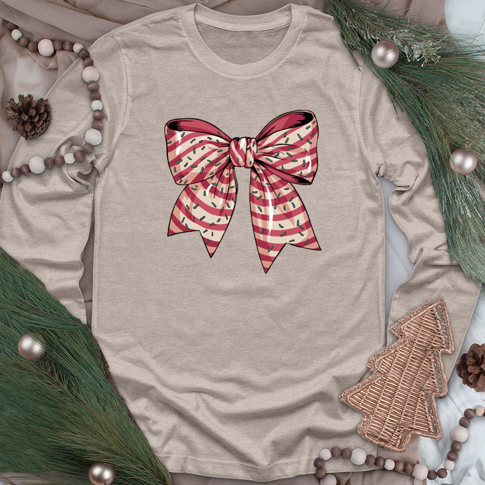 christmas bow unisex long sleeve tee