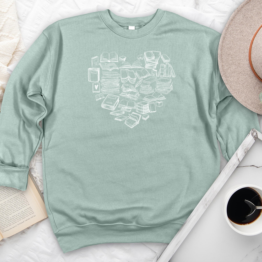 book heart premium crewneck sweatshirt