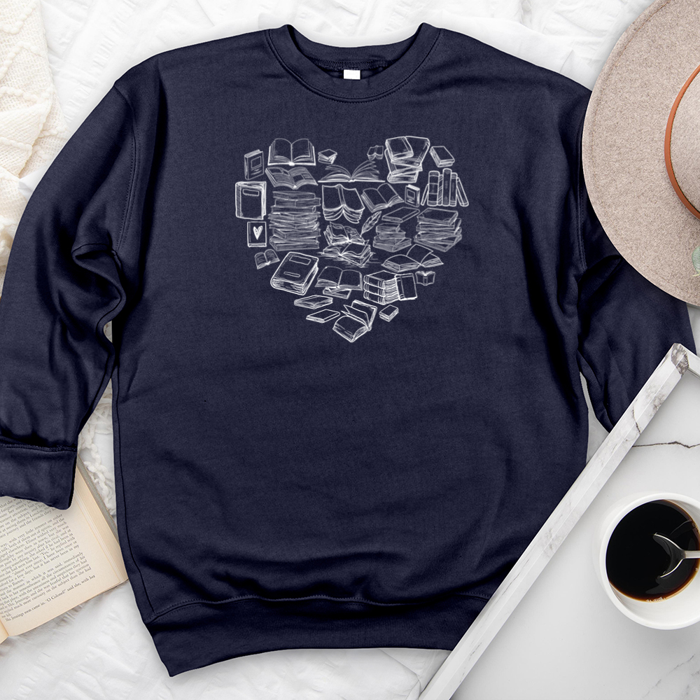 book heart premium crewneck sweatshirt