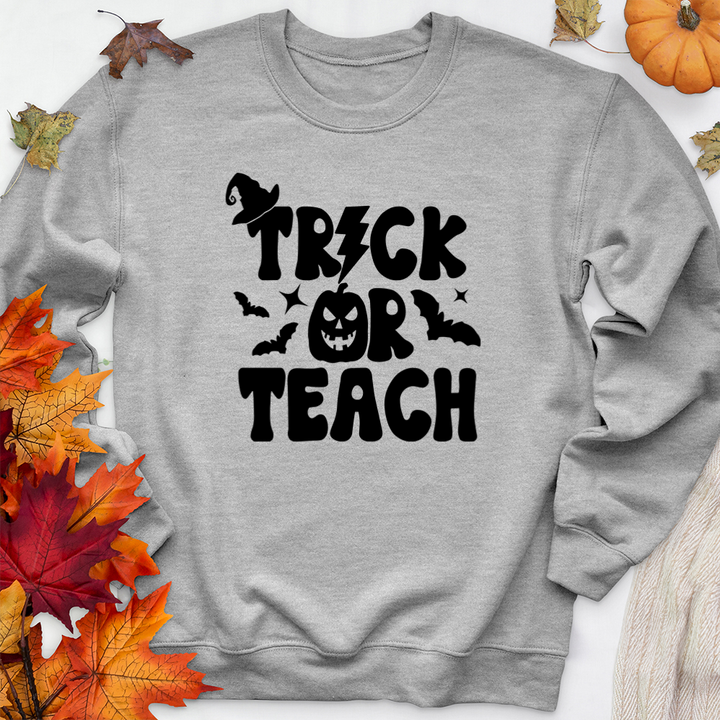 trick or teach premium crewneck sweatshirt