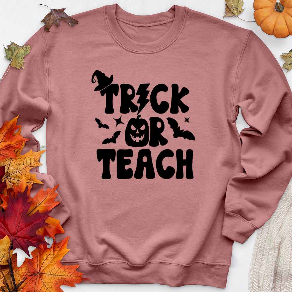 trick or teach premium crewneck sweatshirt