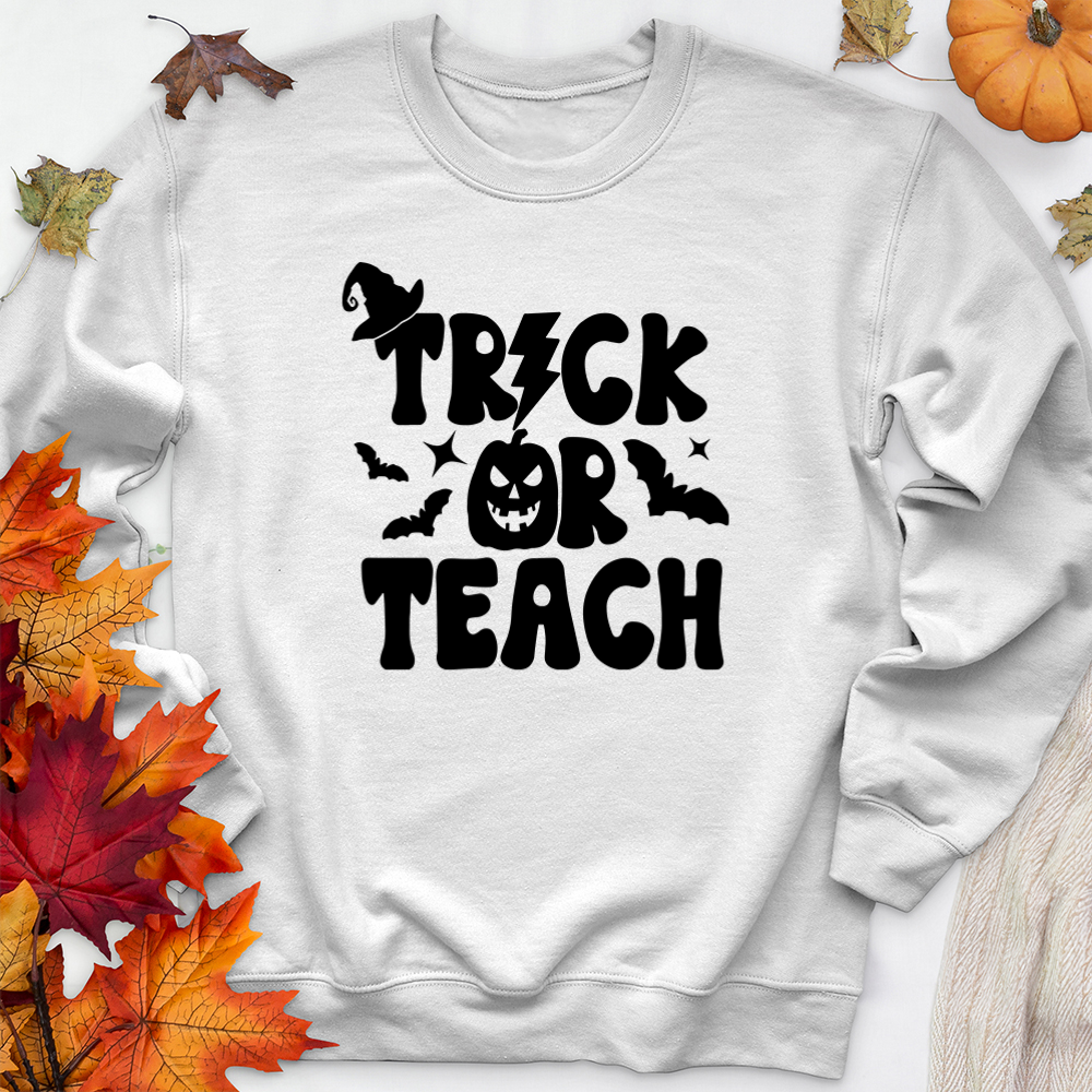 trick or teach premium crewneck sweatshirt