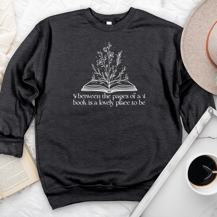 between the pages premium crewneck sweatshirt